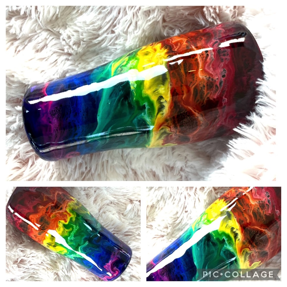 Rainbow Alcohol Ink 30 ounce Tumbler